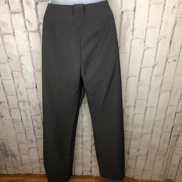 Gray wide leg career pants size 4 - Picture 4 of 5